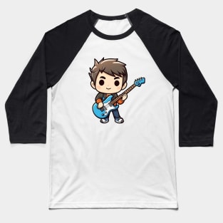 A boy playing his favourite guitar Baseball T-Shirt